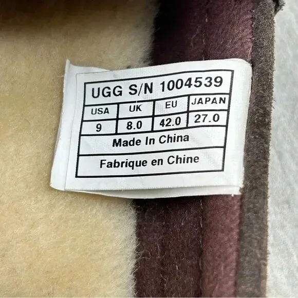 UGG Alder Espresso Brown Suede Leather Slip On Loafer Slipper Shoes Mens Size 9 - Picture 9 of 10